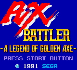 Ax Battler - A Legend of Golden Axe (USA, Europe) (v2.4) Title Screen